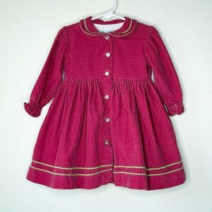 Papo D’Anjo Pink Corduroy Peter Pan Collar Dress - Toddler - 2 Years